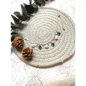 倫敦藍石英石配淡水珍珠手鏈 - London blue quartz and freshwater pearls bracelet #10029